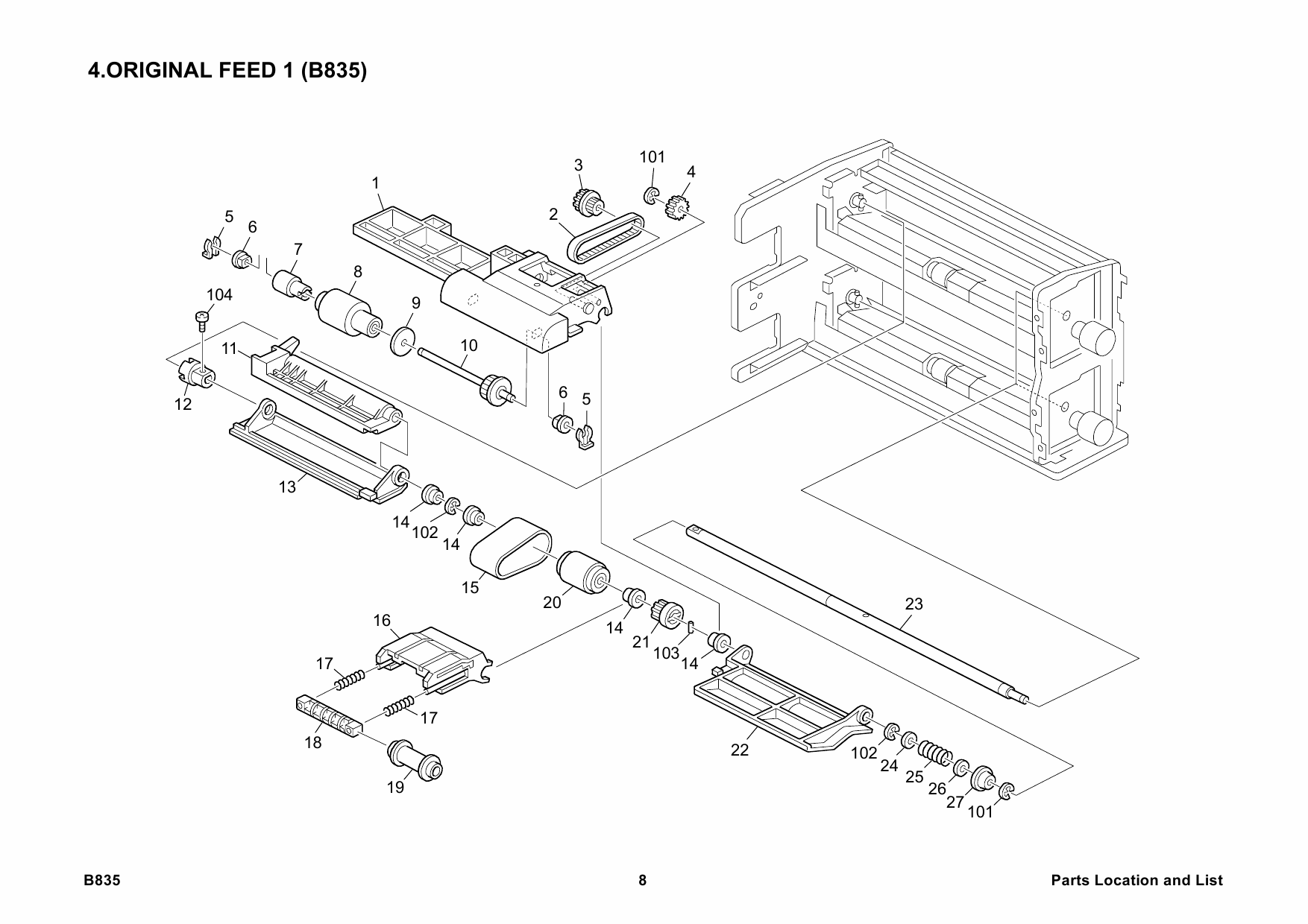 RICOH Options B835 COVER-INTERPOSER-TRAY-CI5000 Parts Catalog PDF download-5